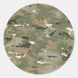 Sticker Rond Motif de Camouflage Jungle I