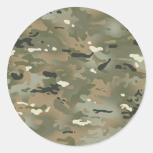 Sticker Rond Motif de Camouflage Jungle I