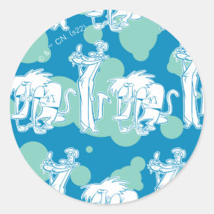 Sticker Rond Motif de caractères bleu Weasel & Baboon
