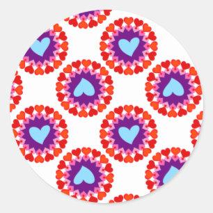 Sticker Rond motif de cercle cardiaque