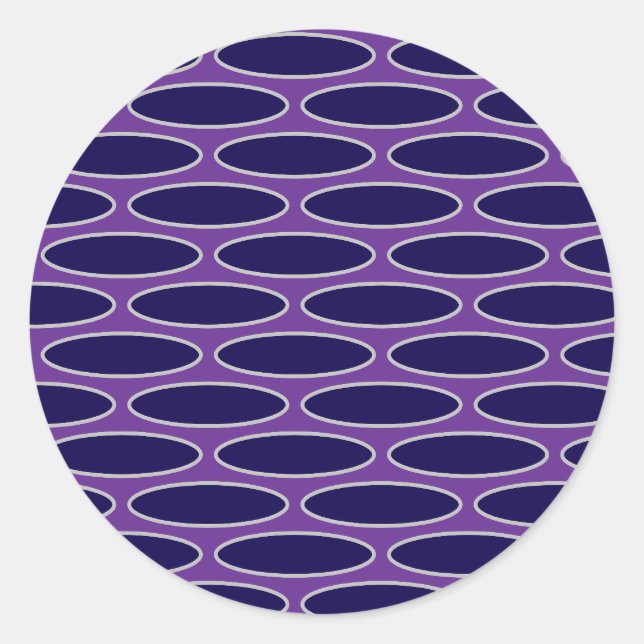 Sticker Rond Motif de chaîne violet ovale (Devant)