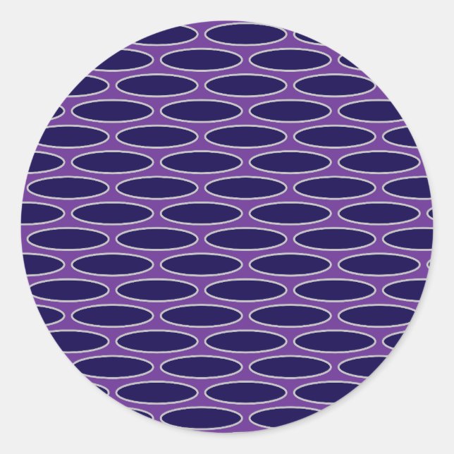 Sticker Rond Motif de chaîne violet ovale (Devant)