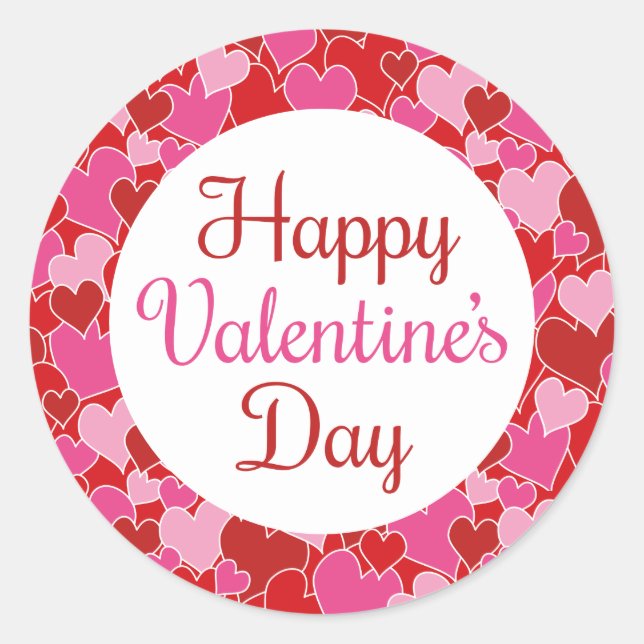 Sticker rond Motif de coeur (Devant)