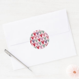 Sticker Rond Motif de coeur 1
