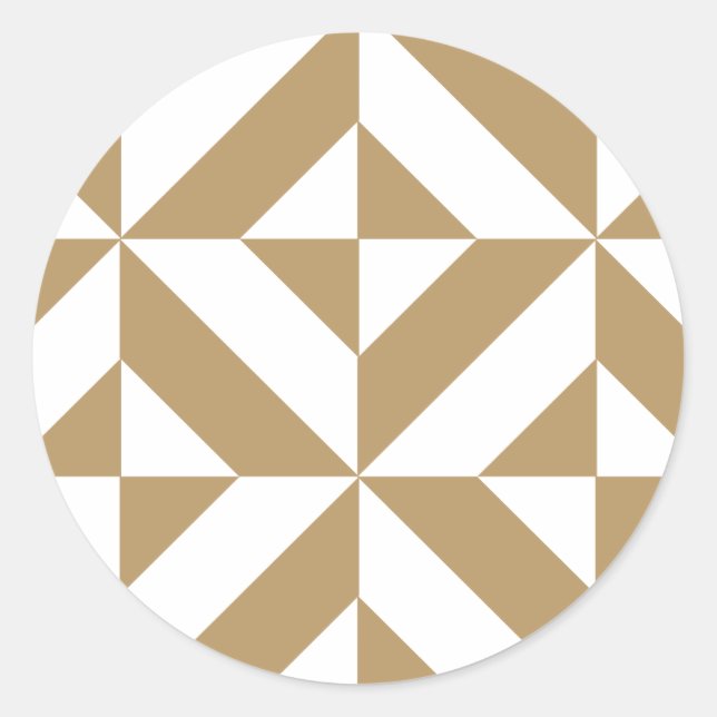 Sticker Rond Motif de cube géométrique Brown (Devant)