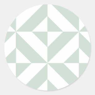Sticker Rond Motif de cube géométrique cool Mint