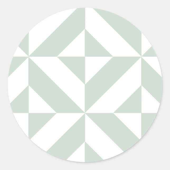 Sticker Rond Motif de cube géométrique cool Mint (Devant)