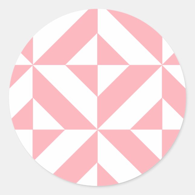 Sticker Rond Motif de cube géométrique Melon rose (Devant)