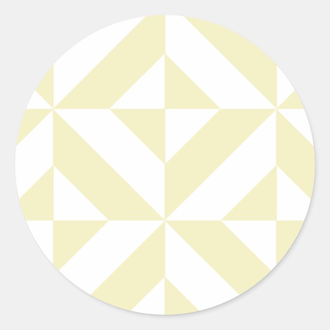 Sticker Rond Motif de cube géométrique or pâle (Devant)