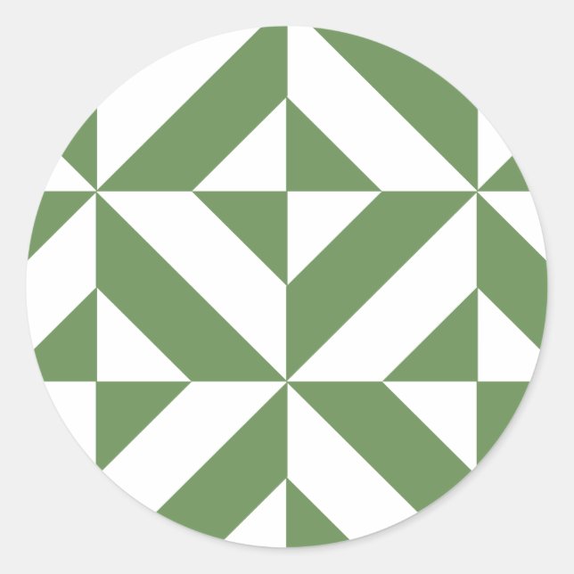 Sticker Rond Motif de cube vert laiton foncé (Devant)