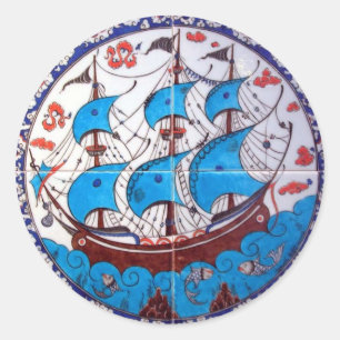 Sticker Rond Motif de cuirasse / Art de carreaux