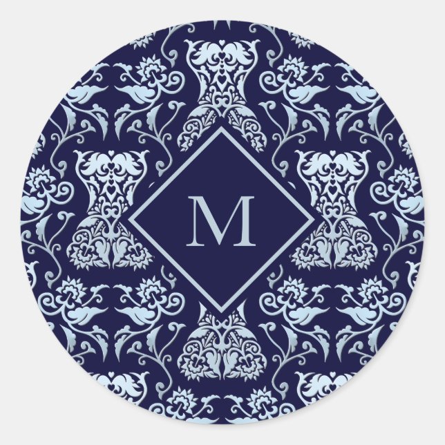 Sticker Rond Motif de Damas de Corse Florale (Devant)