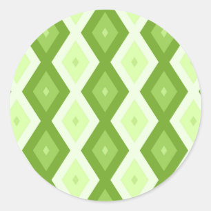 Sticker Rond Motif de diamant vert Chartreuse