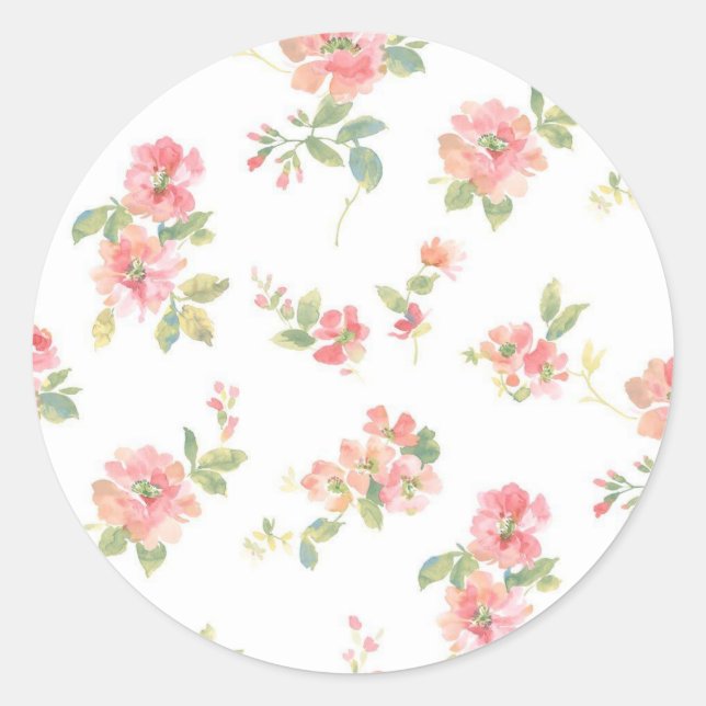 Sticker Rond Motif de fleurs (Devant)