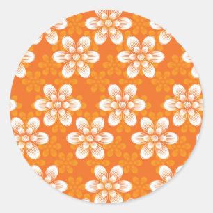 Sticker Rond Motif de fleurs