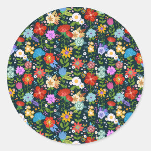 Sticker Rond Motif de fleurs sans soudure Ditsy-13554