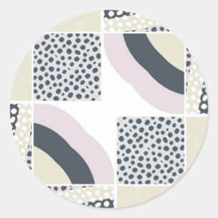 Sticker Rond Motif de fond en mosaïque élégante géométrique