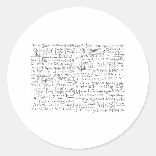 Sticker Rond Motif de formules mathématiques (Devant)