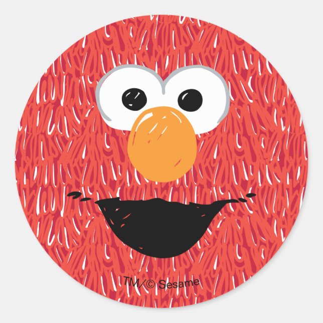 Sticker Rond Motif de fourrure d'Elmo (Devant)