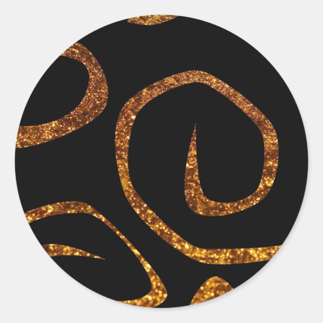 Sticker Rond Motif De Frottes, Motif À Balles, Parties scintill (Devant)