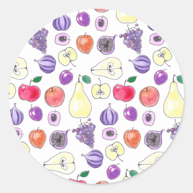 Sticker Rond Motif de fruits (Devant)