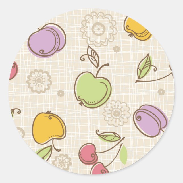 Sticker Rond Motif de fruits (Devant)