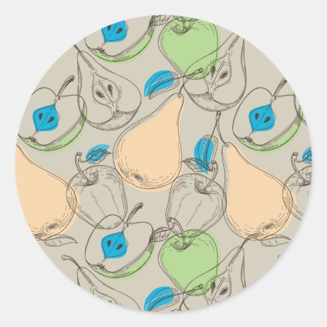 Sticker Rond Motif de fruits (Devant)