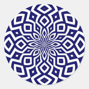 Sticker Rond motif de gribouillis hypnotique