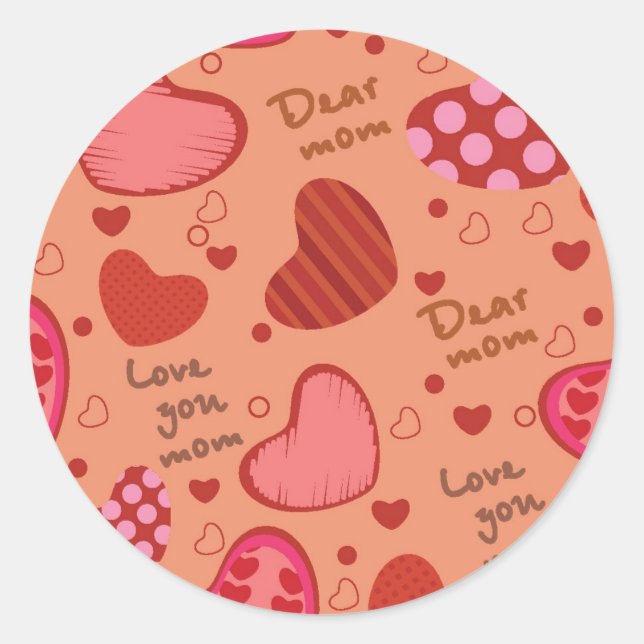 Sticker Rond Motif de la fête des mères (Devant)