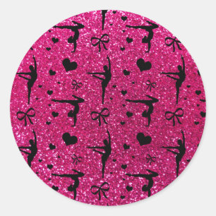 Sticker Rond Motif de la parties scintillant de gymnastique ros