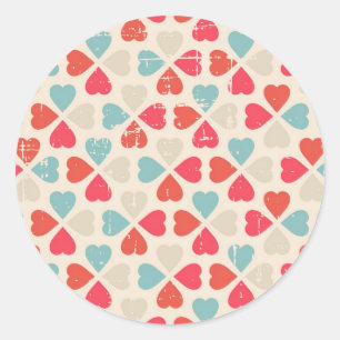 Sticker Rond Motif de la Saint Valentin