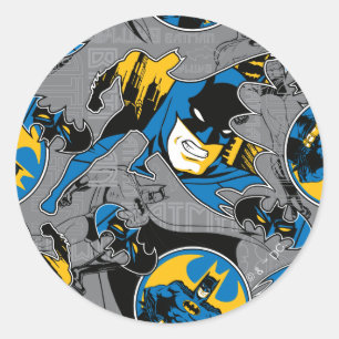 Sticker Rond Motif de lancer à fond Batman