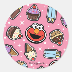 Sticker Rond Motif de l'autocollant de traitement doux Elmo