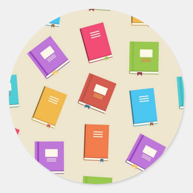 Sticker Rond Motif de livre (Devant)