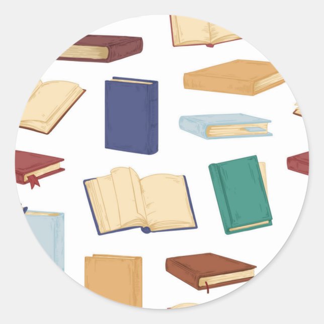 Sticker Rond Motif de livre (Devant)