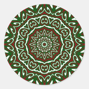 Sticker Rond Motif de Noël Orné 3