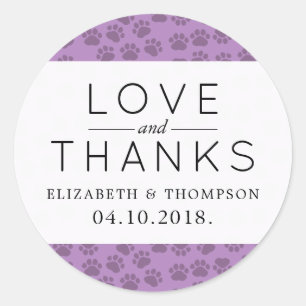 Sticker Rond Motif De Pailles, Paws Chiens, Paws Violets, Maria