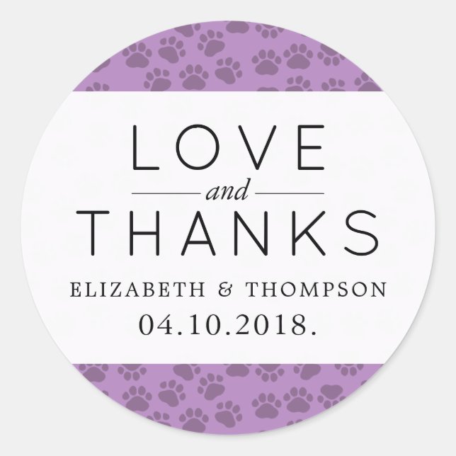 Sticker Rond Motif De Pailles, Paws Chiens, Paws Violets, Maria (Devant)