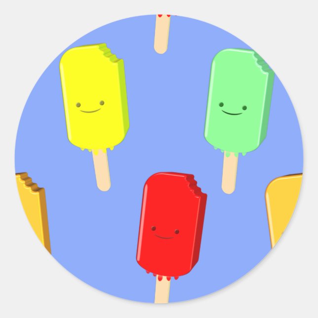 Sticker Rond Motif de pâte de glace de fruits (Devant)