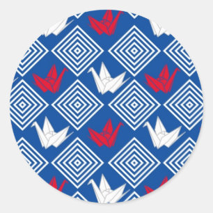 Sticker Rond Motif de Peace Orizuru