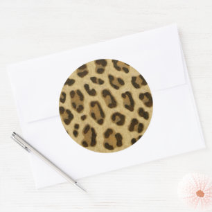 Sticker Rond Motif de peau Poster de animal léopard