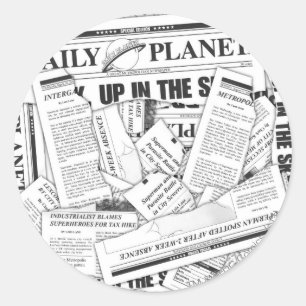 Sticker Rond Motif de planète quotidien - Blanc