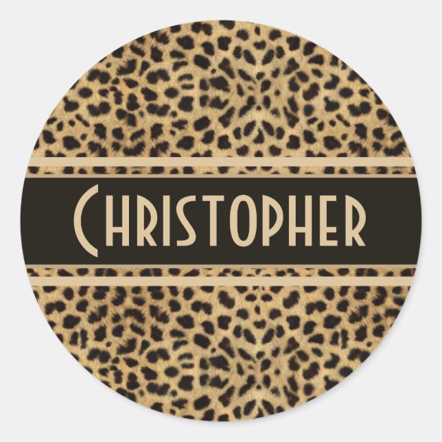 Sticker Rond Motif de points Leopard (Devant)