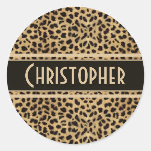 Sticker Rond Motif de points Leopard