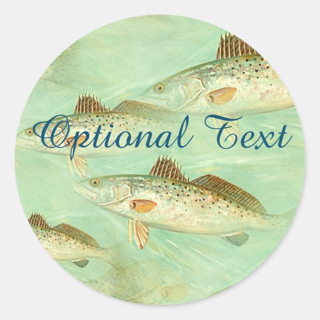 Sticker Rond Motif de poisson basse (Devant)