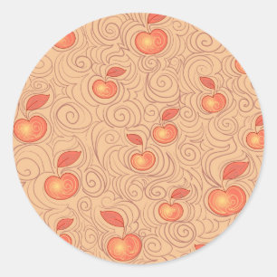 Sticker Rond Motif de pommes