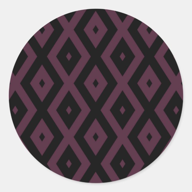 Sticker Rond Motif de prune et de diamant noir (Devant)