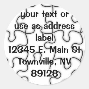 Sticker Rond Motif de puzzle (Ajouter Votre Image)