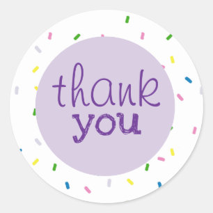 Sticker Rond Motif de script Thank You Sprinkles