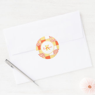 Sticker Rond Motif de surfaces composées d'automne